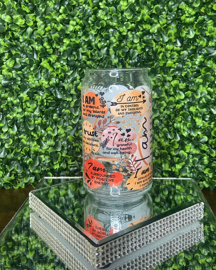 "I Am Empowered" Glass Tumbler