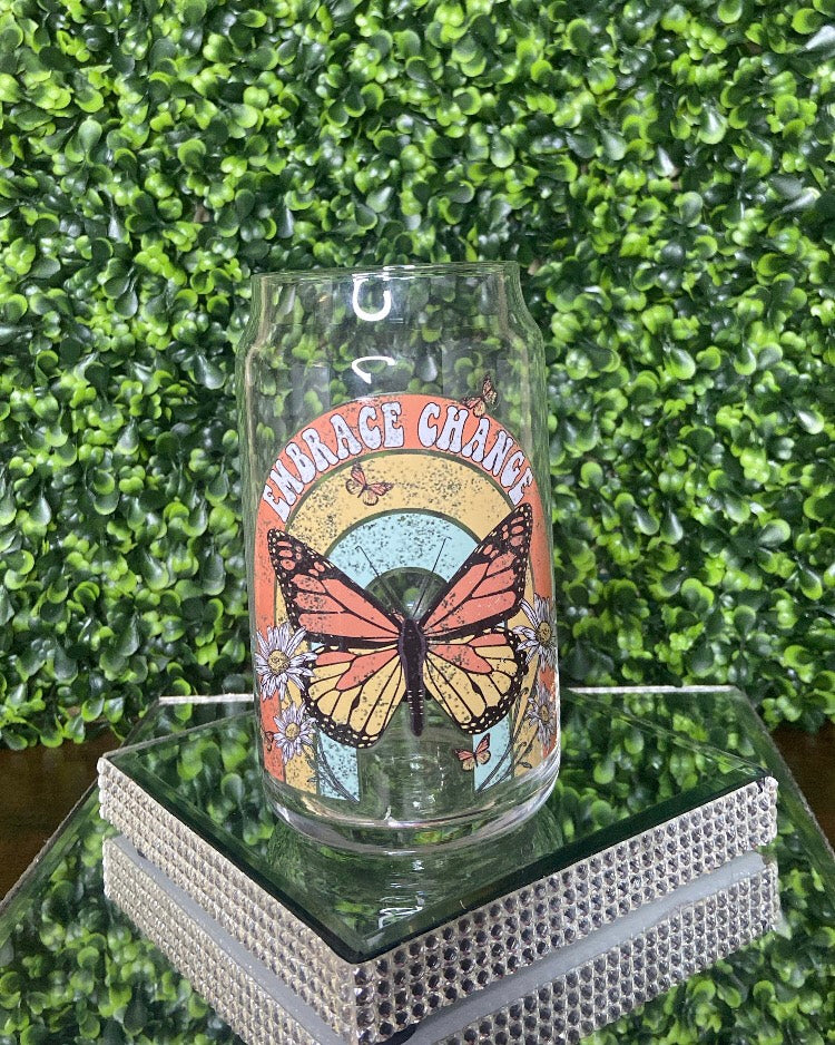"Embrace Change" Glass Tumbler