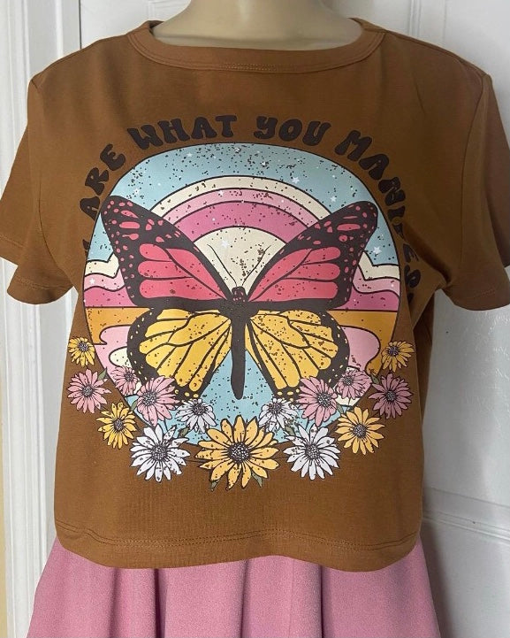 “You are what you manifest” Crop Top