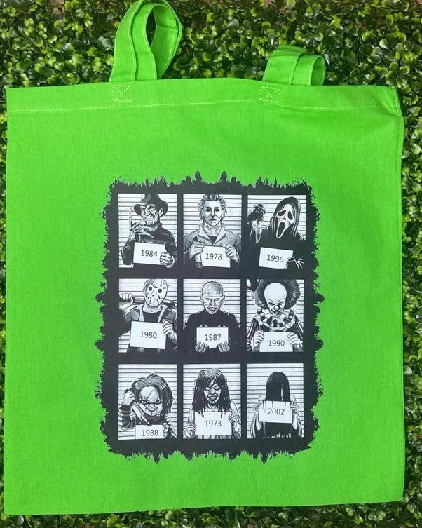 Halloween Character Mug Shot Tote Bag