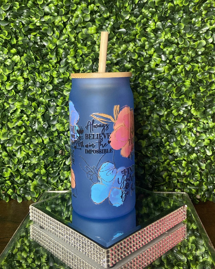 "Make Your Heart" Frosted Can Glass Tumbler