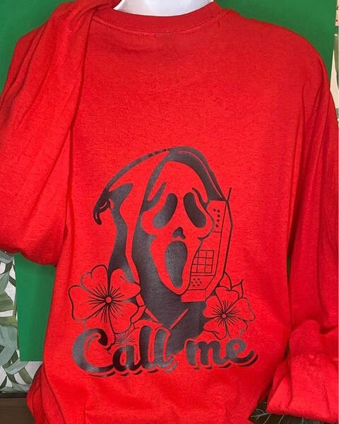 "Saw: Play A Game & Ghostface: Call Me" Halloween Character Long Sleeve T-Shirt
