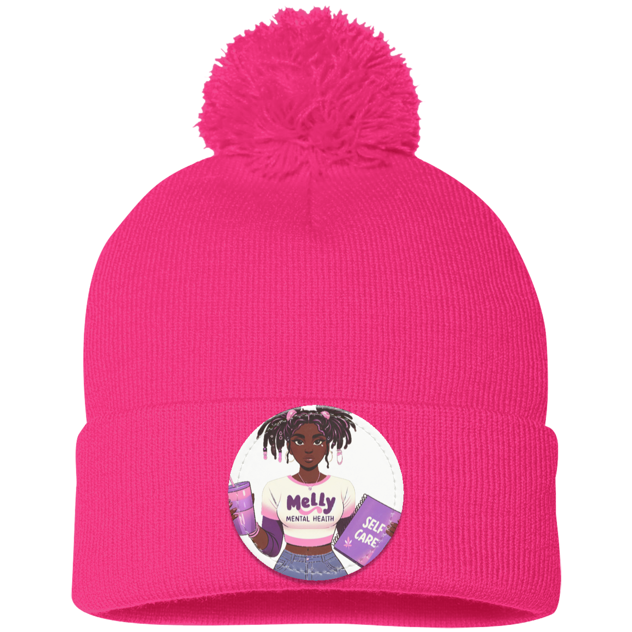 Melly Mental Health Self-Care Pom Beanie