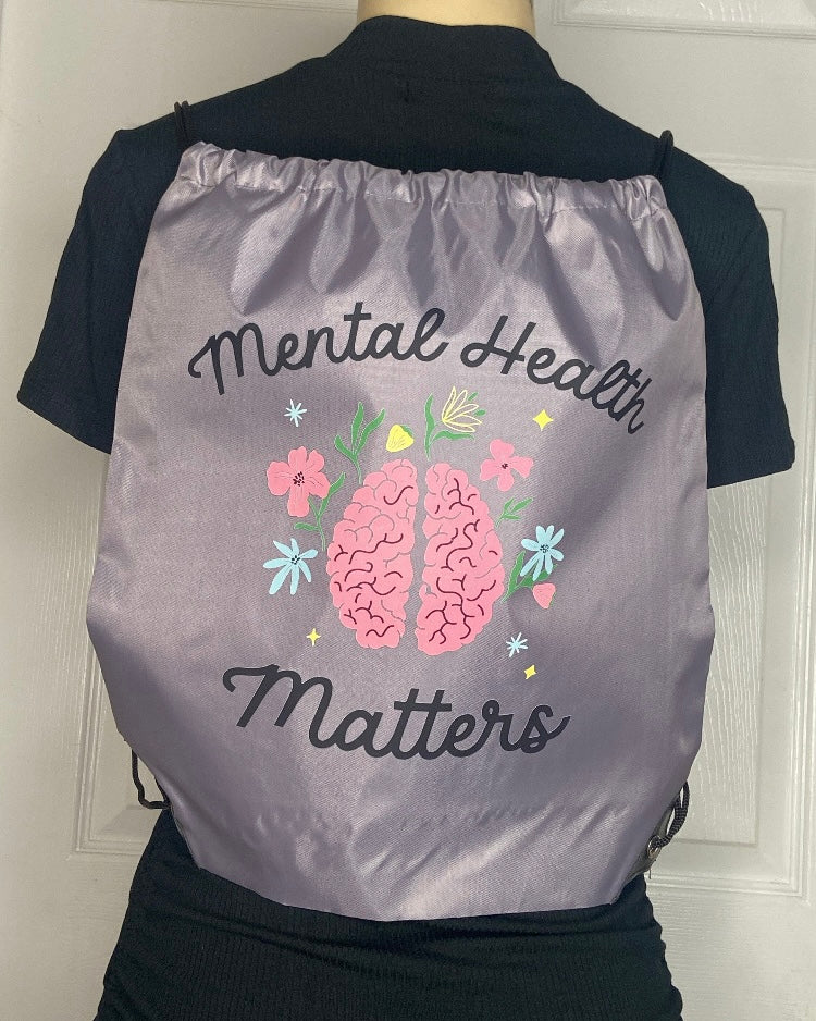 “Mental Health Matters” Drawstring Backpack