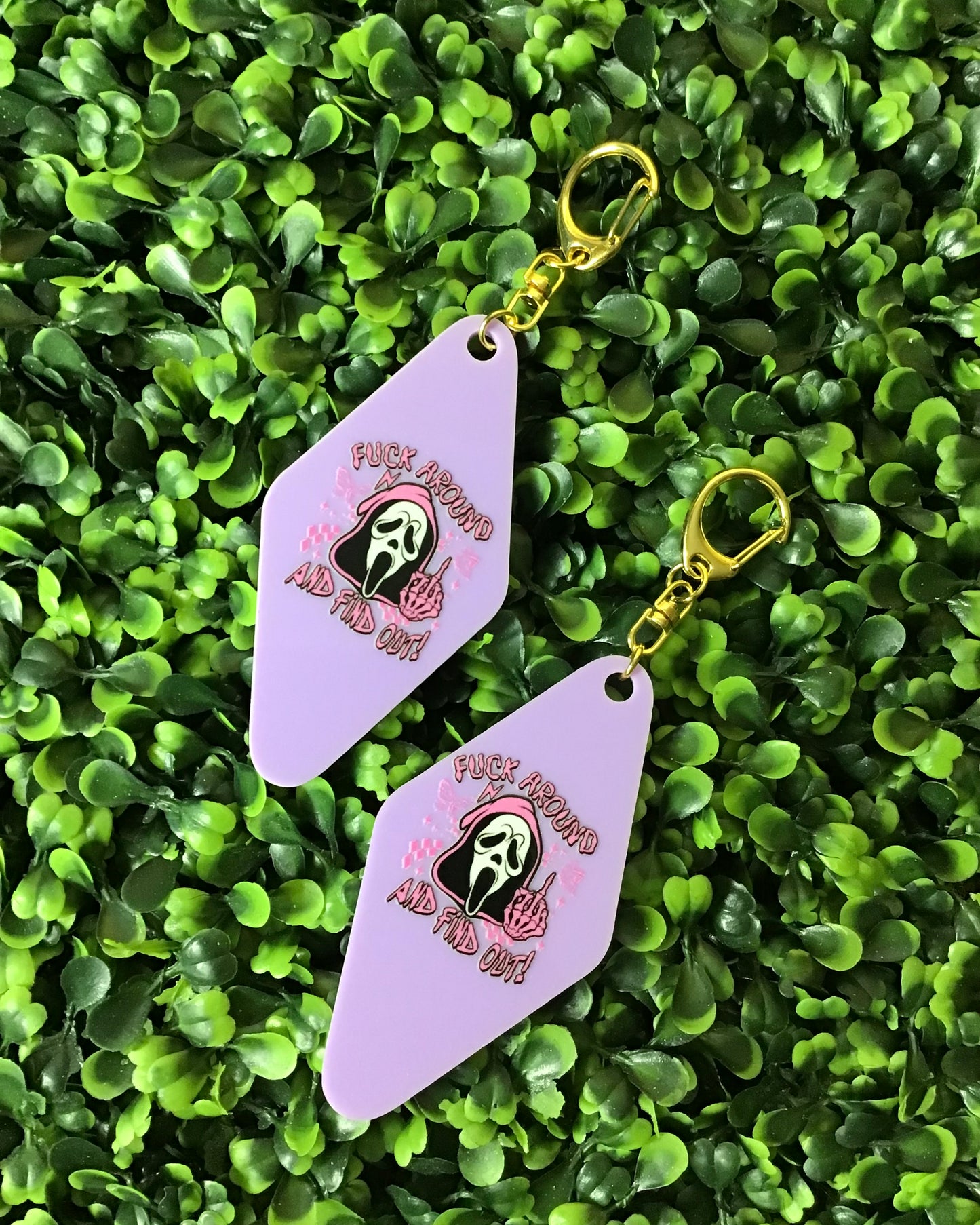 "Fuck Around and Find Out" Keychain - Purple
