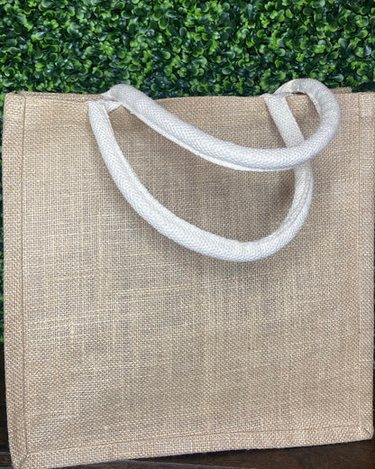 “Self Worth” Jute Canvas Tote Bag