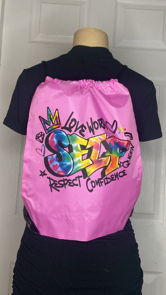 “Self Love” Drawstring Backpack