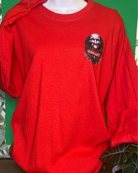"Saw: Play A Game & Ghostface: Call Me" Halloween Character Long Sleeve T-Shirt