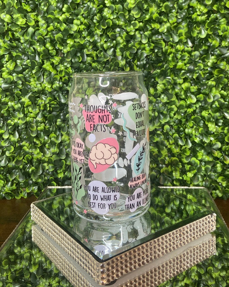 "Mental Health Matters" Glass Tumbler
