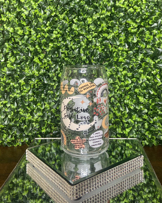 "Positive Self-Love" Glass Tumbler