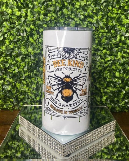 "Bee Kind Bee Positive" Tumbler
