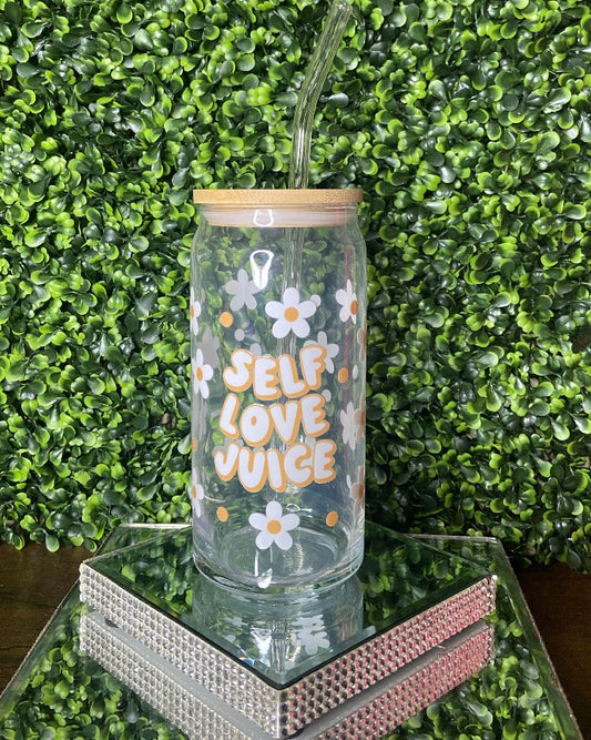 "Self Love Juice" Glass Tumbler