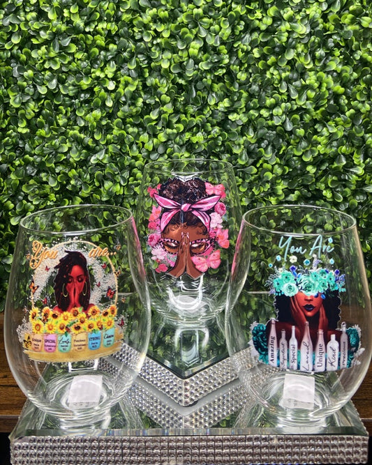 "You Are" Wine Stem Glass