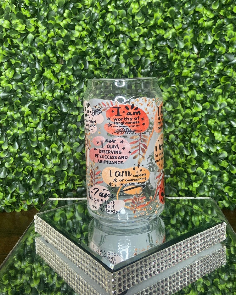 "I Am Empowered" Glass Tumbler