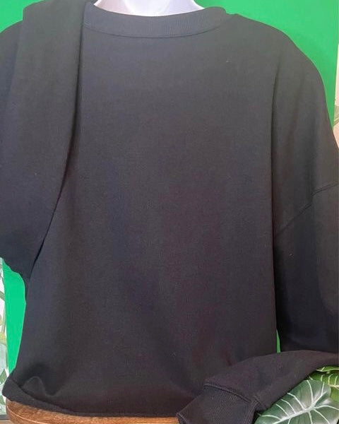 “Kinda Emotional Kinda Emotionless” Black Long Sleeve Crop Top