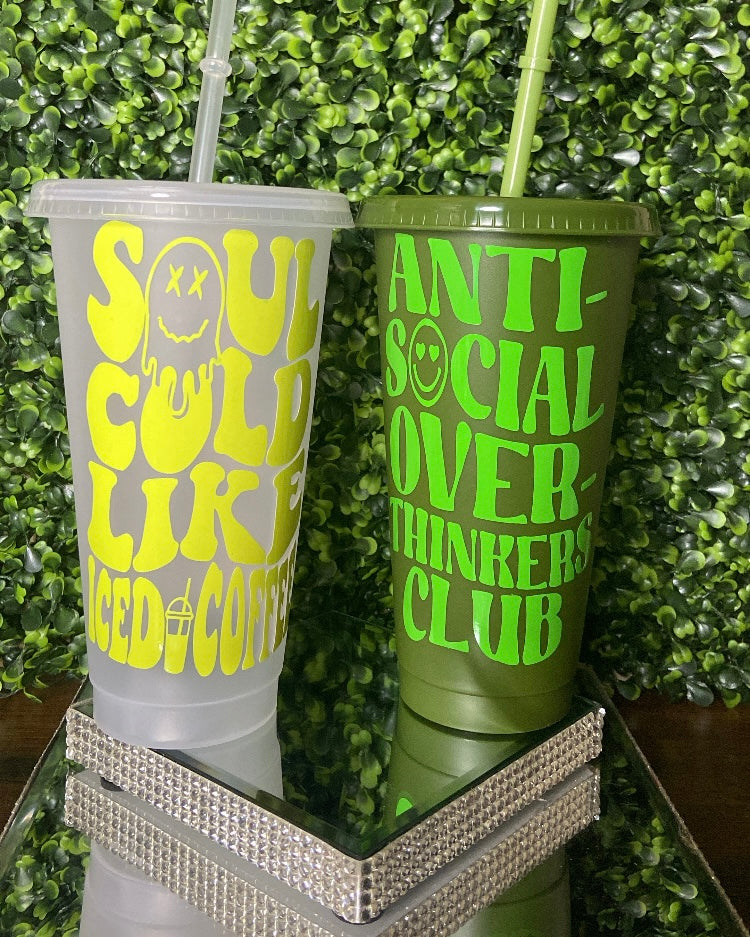 “Antisocial Overthinker/Anxiety Coffee” Tumbler