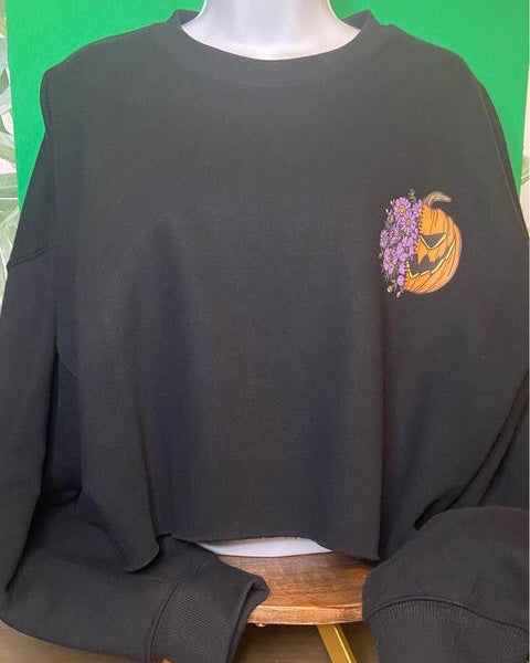 "Sorta Sweet, Sorta Spooky" Long Sleeve Crop Top