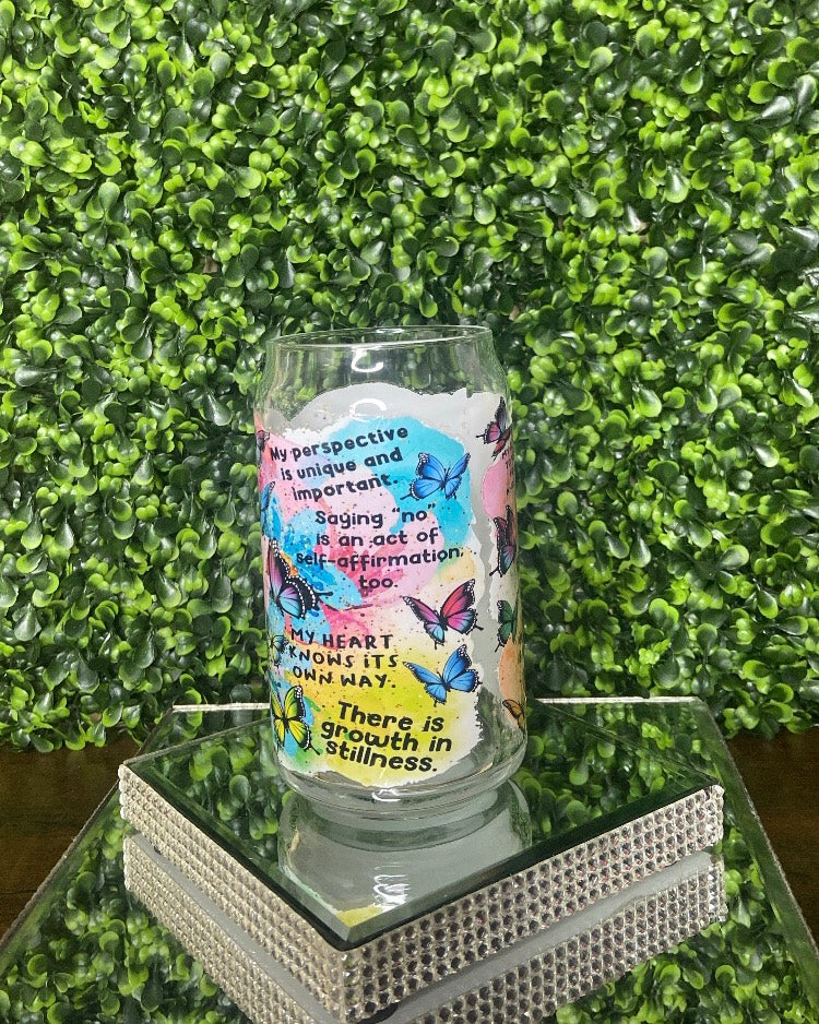 "My Positive Words For Life" Glass Tumbler