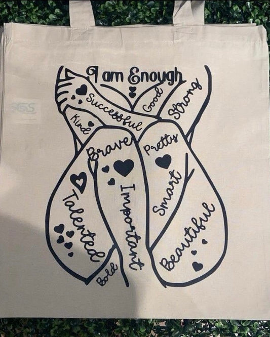 "I Am Enough" Canvas Tote Bag