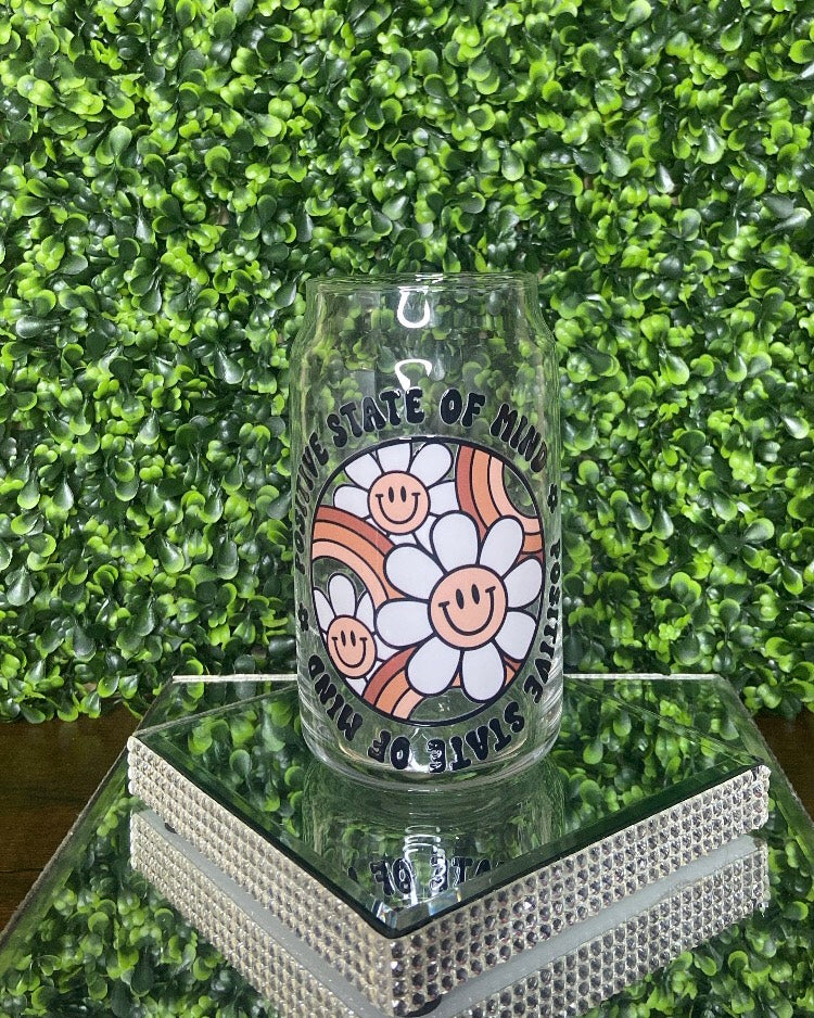 "Positive State Of Mind" Glass Tumbler