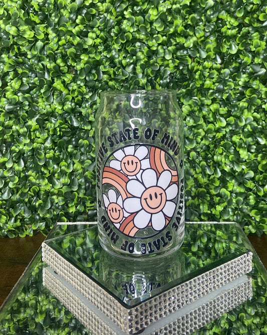 "Positive State Of Mind" Glass Tumbler