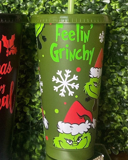 Christmas Grinchy Themed Tumblers