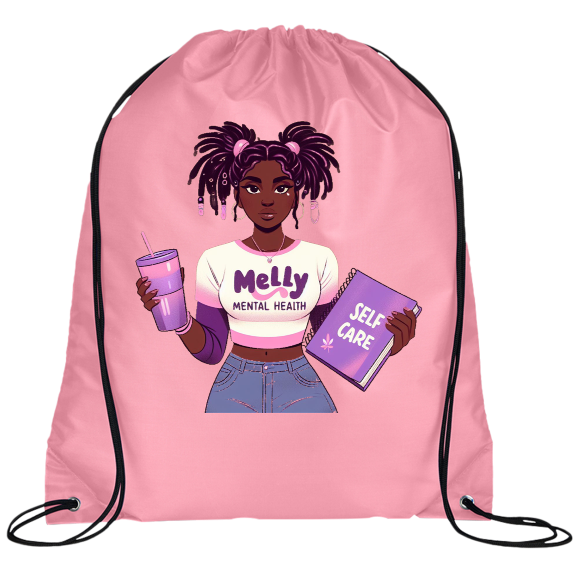Melly Mental Health Drawstring Cinch Bag