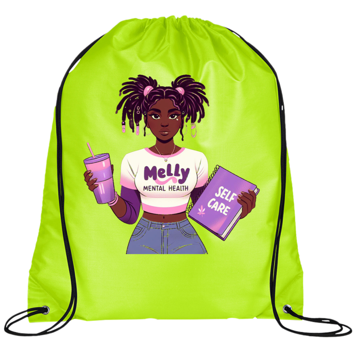 Melly Mental Health Drawstring Cinch Bag