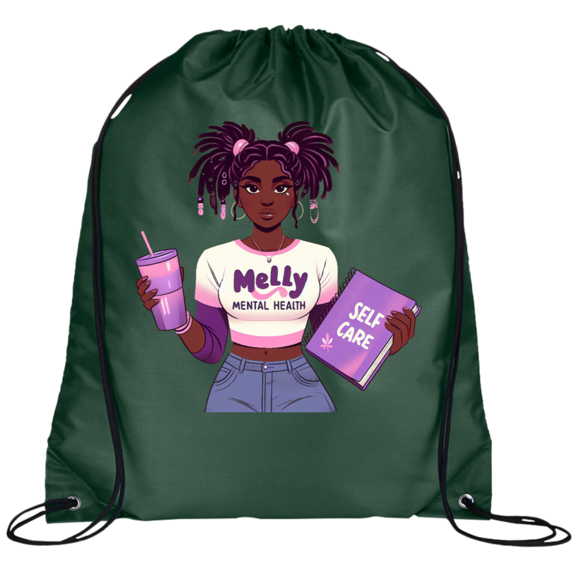 Melly Mental Health Drawstring Cinch Bag