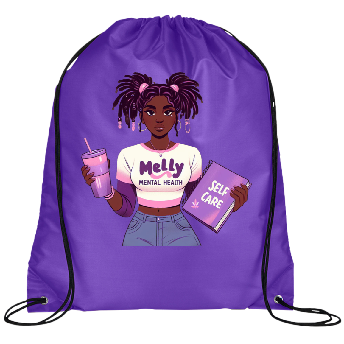 Melly Mental Health Drawstring Cinch Bag