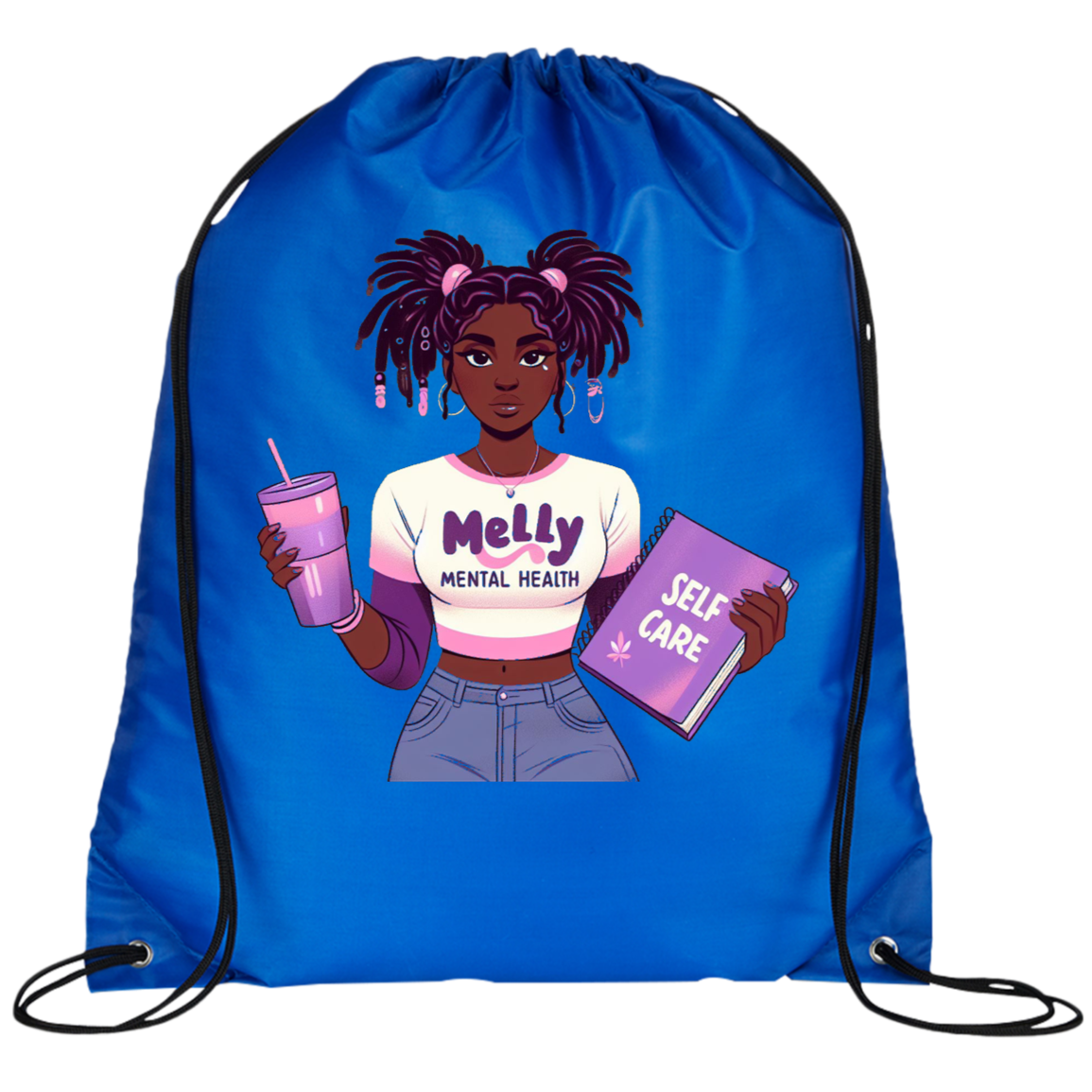 Melly Mental Health Drawstring Cinch Bag