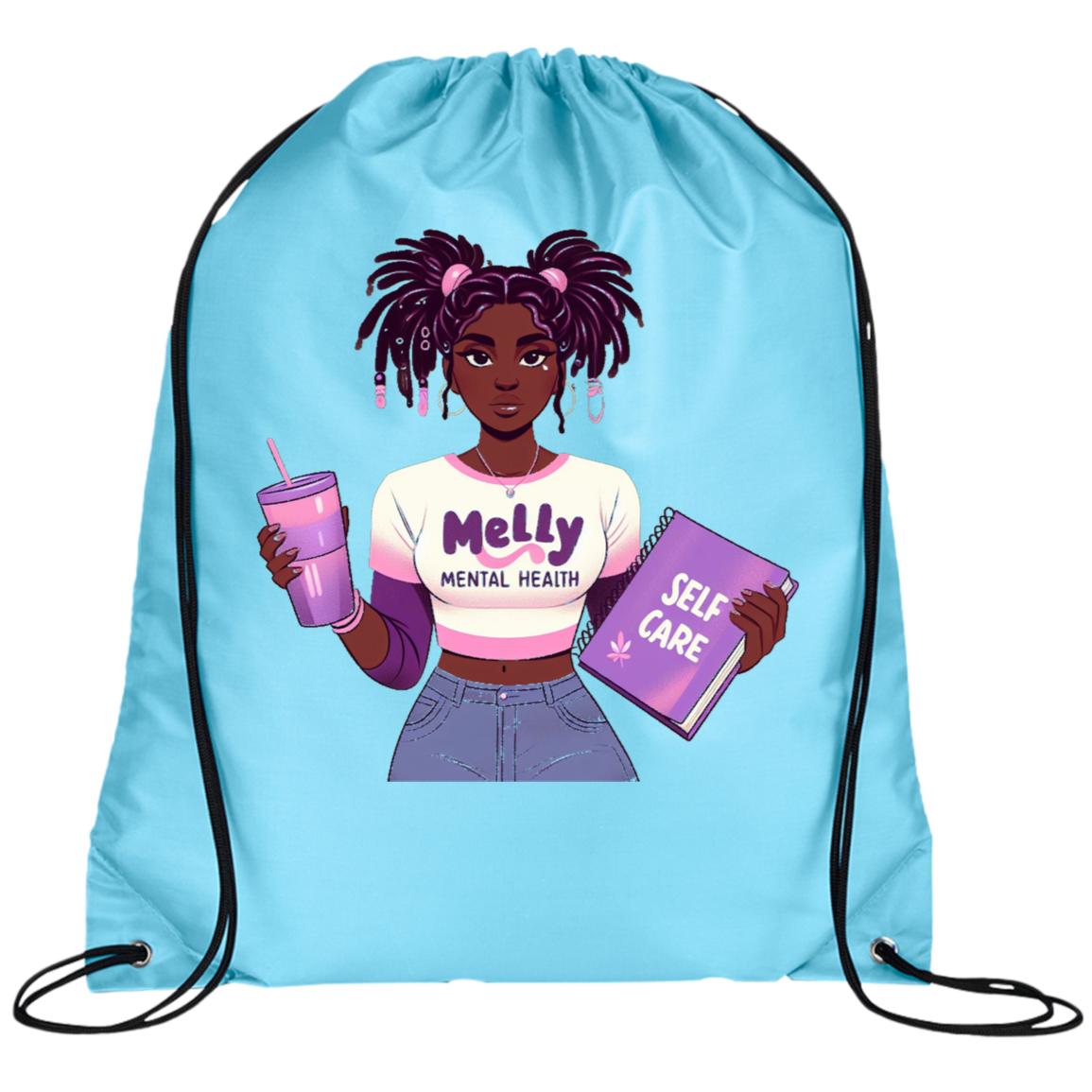 Melly Mental Health Drawstring Cinch Bag