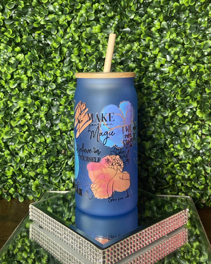 "Make Your Heart" Frosted Can Glass Tumbler