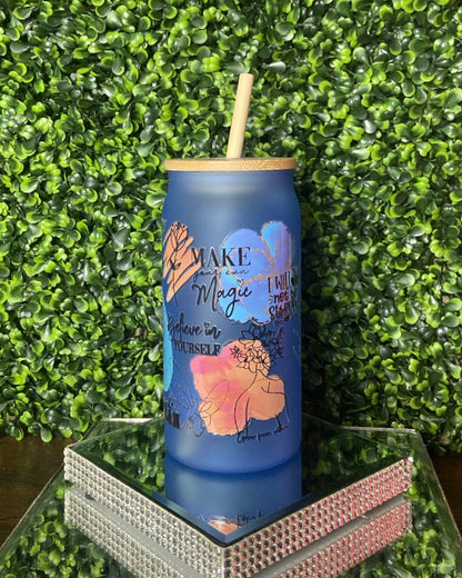 "Make Your Heart" Frosted Can Glass Tumbler