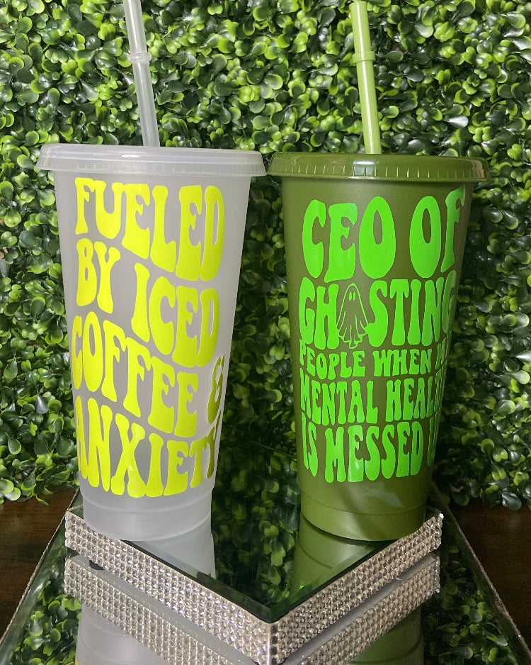 “Antisocial Overthinker/Anxiety Coffee” Tumbler