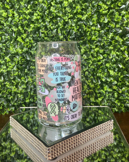 "Mental Health Matters" Glass Tumbler