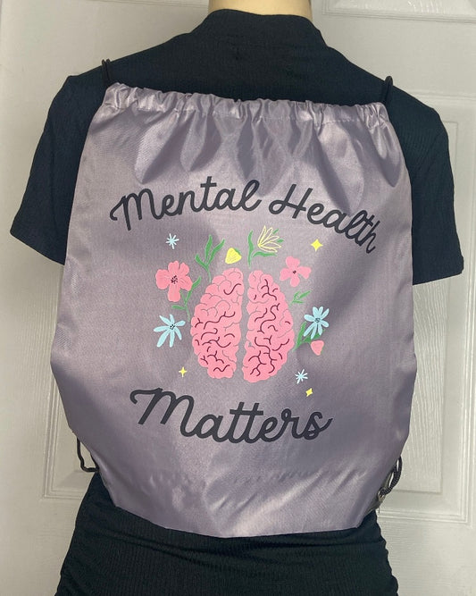 “Mental Health Matters” Drawstring Backpack
