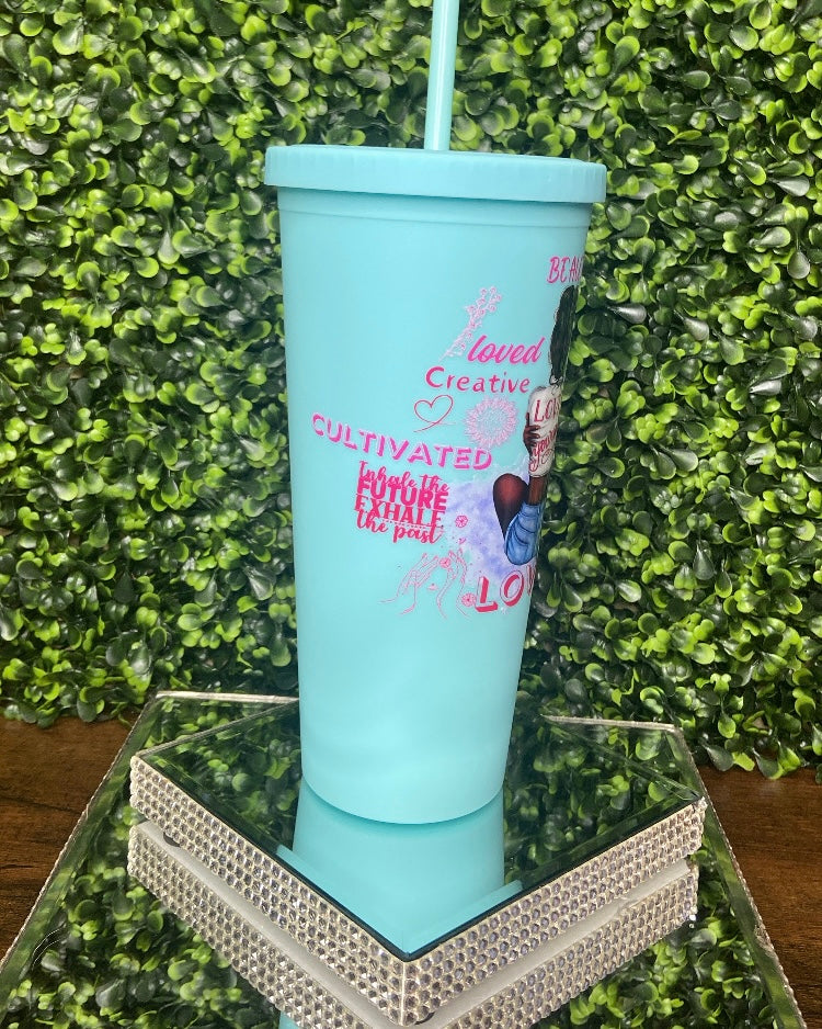 “Love Yourself” Blue Tumbler