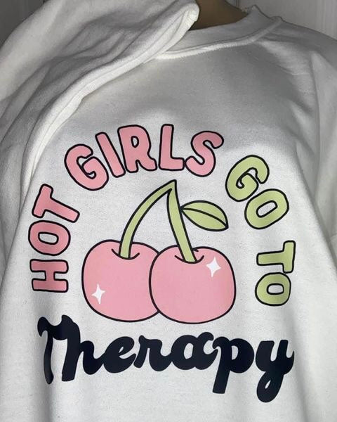 “Hot Girls Go To Therapy” Crewneck Sweatshirt