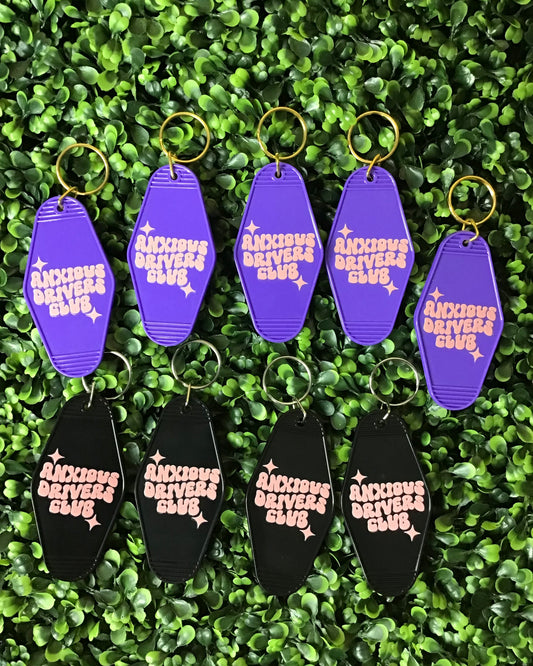 "Anxious Drivers Club" Motel Keychain