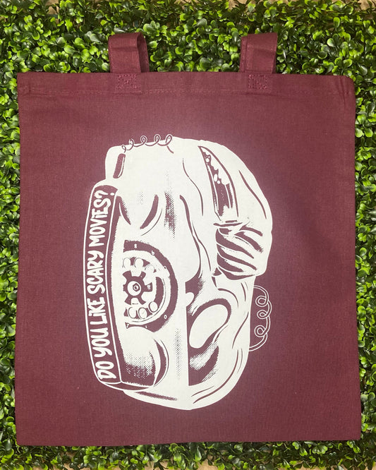 "Do You Like Scary Movies?" Ghostface Canvas Tote Bag
